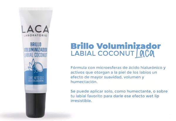 Laca Brillo Voluminizador Labial Coconut. 10g