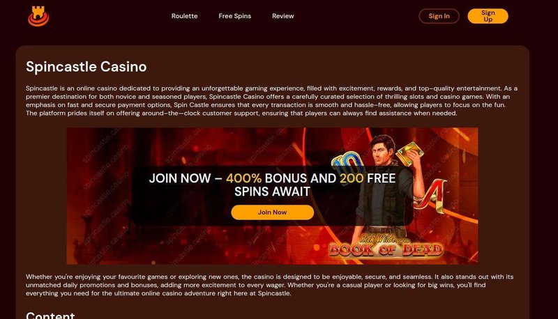 Casino spinscastle, spin castle sign in